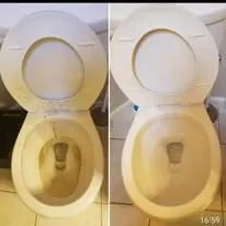 WC školjka prije i nakon uklanjanja kamenca